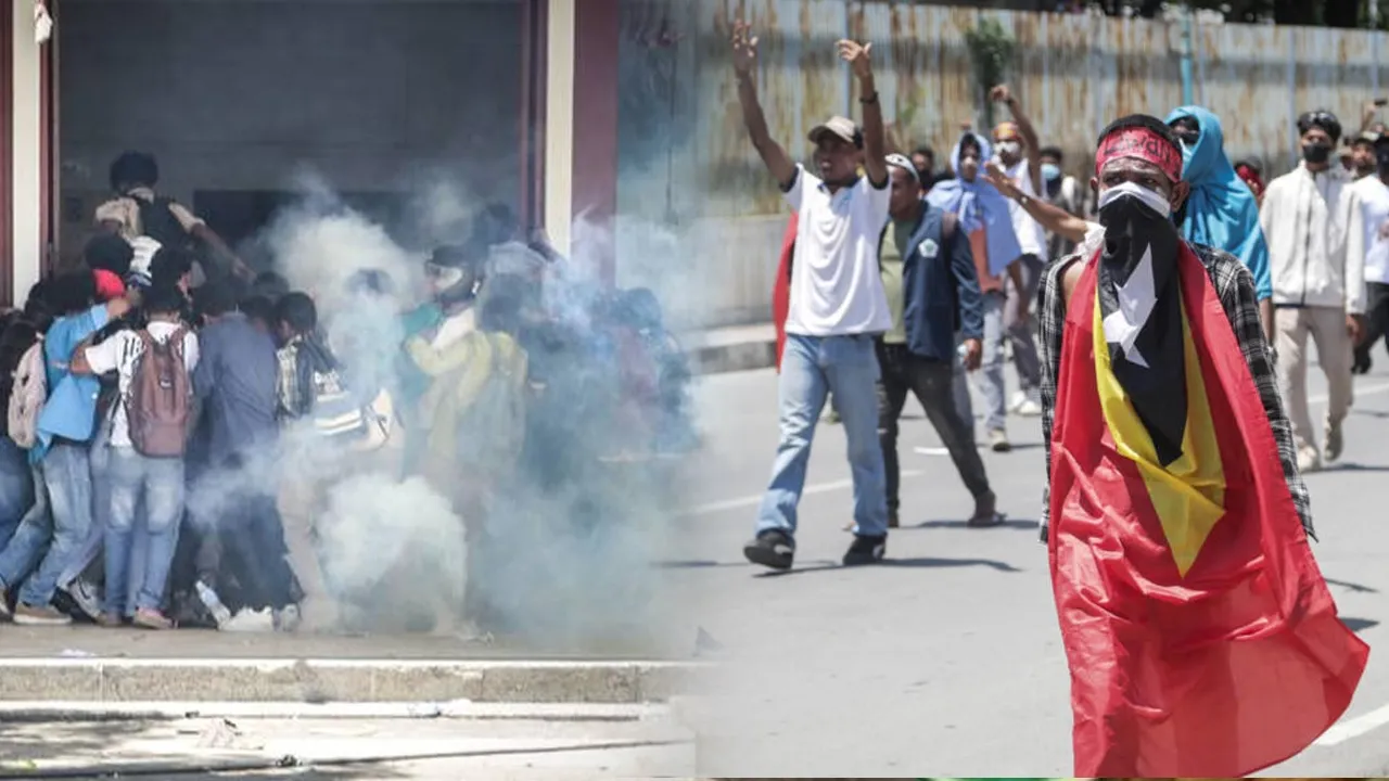 পূর্ব তিমুরে রাস্তায় নেমে এসেছে হাজারো তরুণ। ছবি : সংগৃহীত