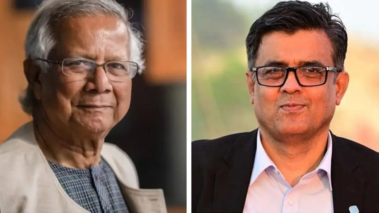 প্রধান উপদেষ্টা ড. মুহাম্মদ ইউনূস এবং তার প্রেস সচিব শফিকুল আলম (ডানে)। ফাইল ছবি