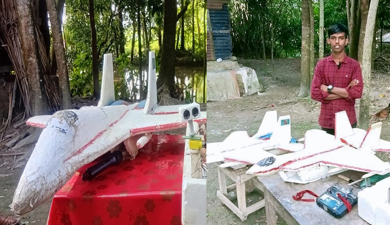 আমতলীতে নবম শ্রেণির ছাত্রের যুদ্ধবিমান আবিষ্কার