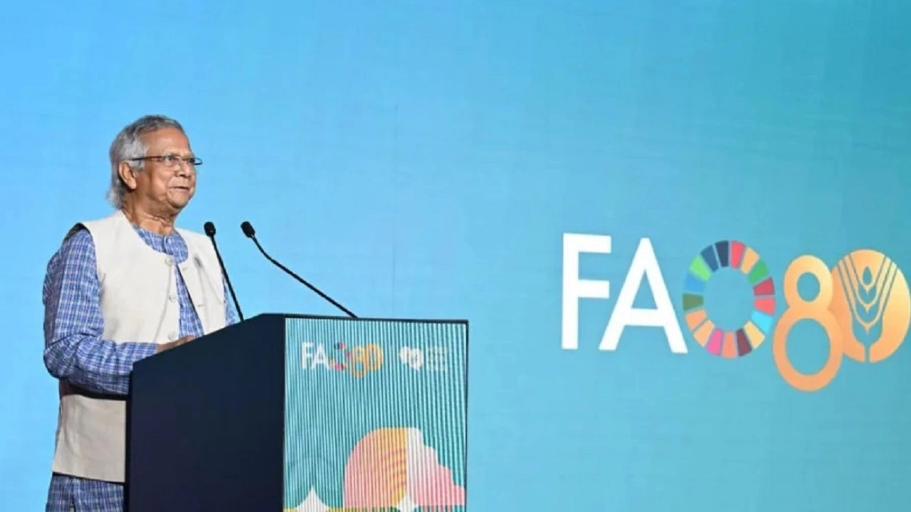 ইতালিতে জাতিসংঘের খাদ্য ও কৃষি সংস্থার (এফএও) আয়োজিত এই অনুষ্ঠানে প্রধান উপদেষ্টা