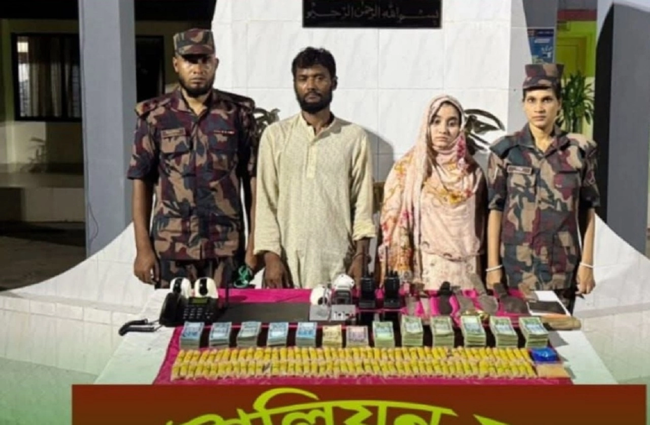 ইয়াবা, দেশীয় অস্ত্র, ওয়াকিটকি, সিসি ক্যামেরা ও টাকাসহ আটক দুই ব্যক্তি।