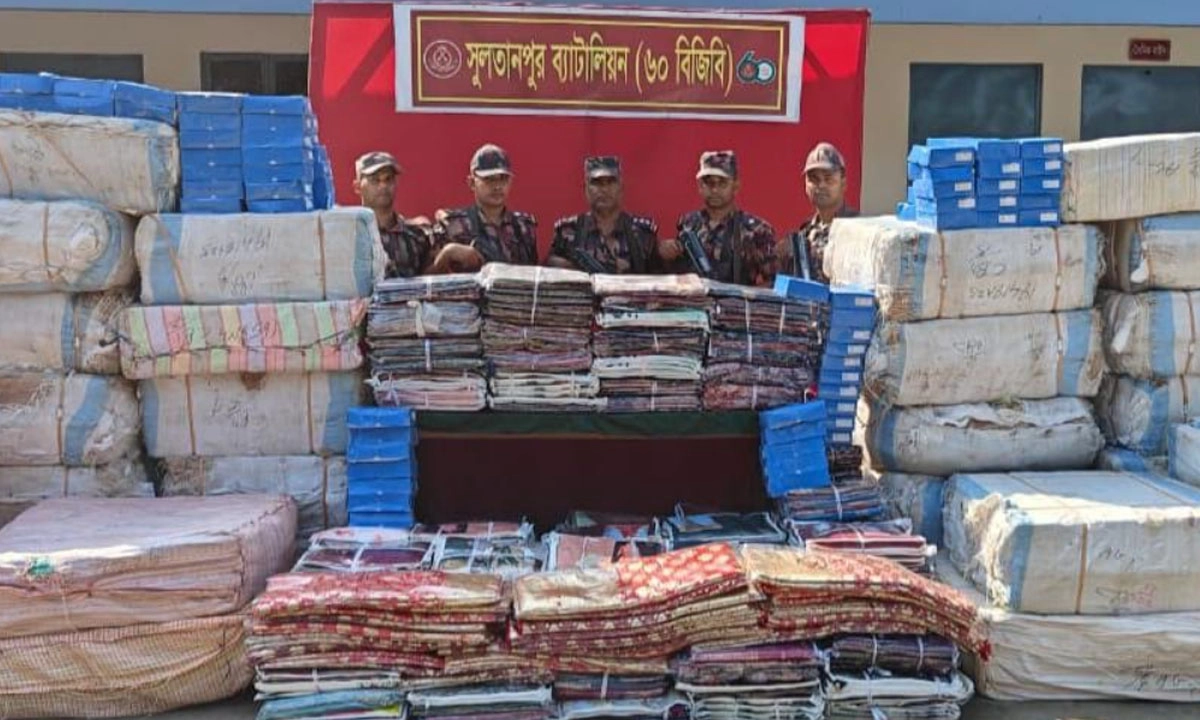 বিজিবির অভিযানে ৫ কোটি ৭০ লাখ টাকার ভারতীয় পণ্য জব্দ
