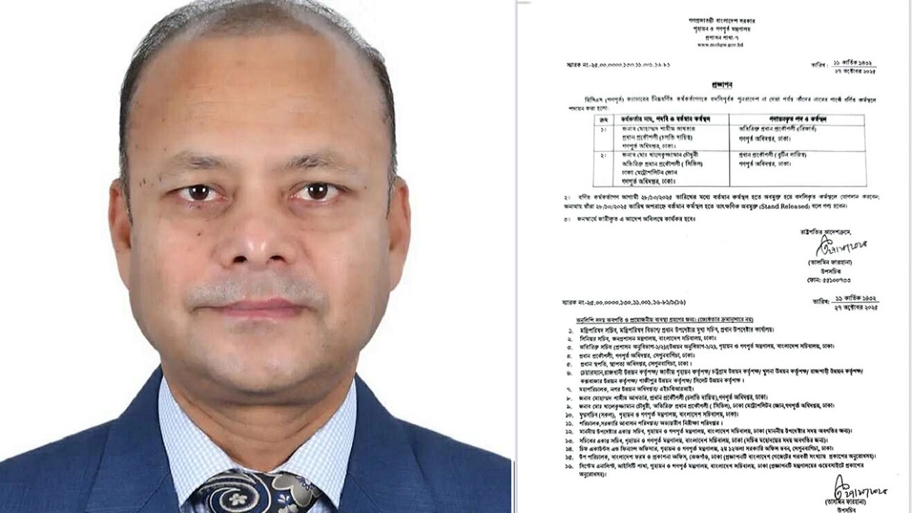 গণপূর্তের প্রধান প্রকৌশলী খালেকুজ্জামান চৌধুরী