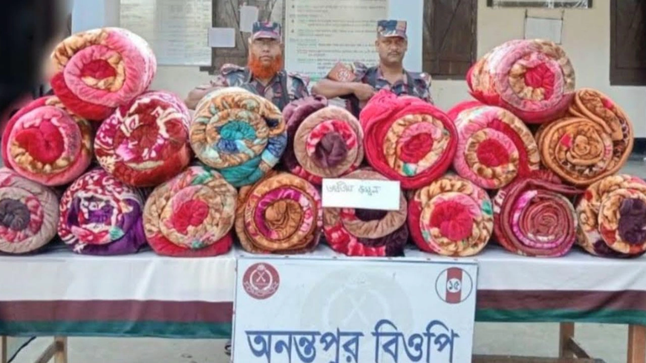 কুড়িগ্রাম সীমান্তে ভারতীয় কম্বল ও গাঁজা জব্দ