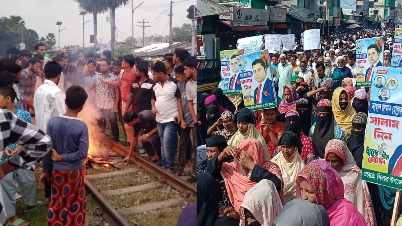 সড়ক ও রেলপথে আগুন জ্বালিয়ে আন্দোলনে নামেন দলটির অসন্তুষ্ট কর্মী ও সর্মথকরা