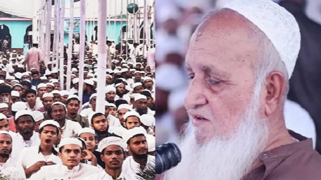 হেফাজতে ইসলামের আমির শাহ মুহিব্বুল্লাহ বাবুনগরী বক্তব্য রাখছেন