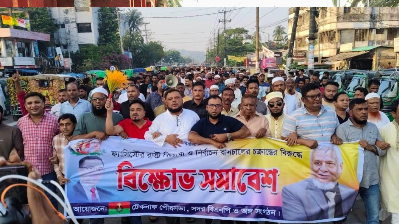 টেকনাফে বিএনপির বিক্ষোভ মিছিল 