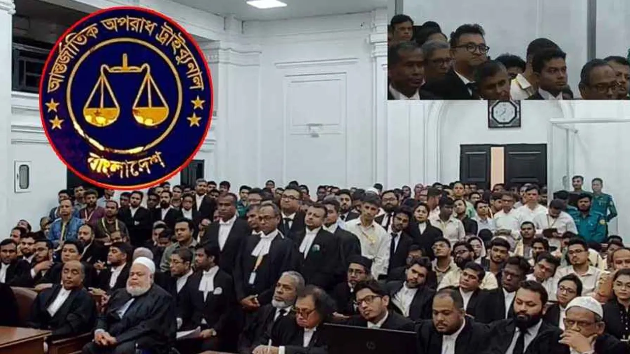 রায়ের মূল অংশ পাঠ করছেন ট্রাইব্যুনালের চেয়ারম্যান বিচারপতি মো. গোলাম মর্তুজা মজুমদার