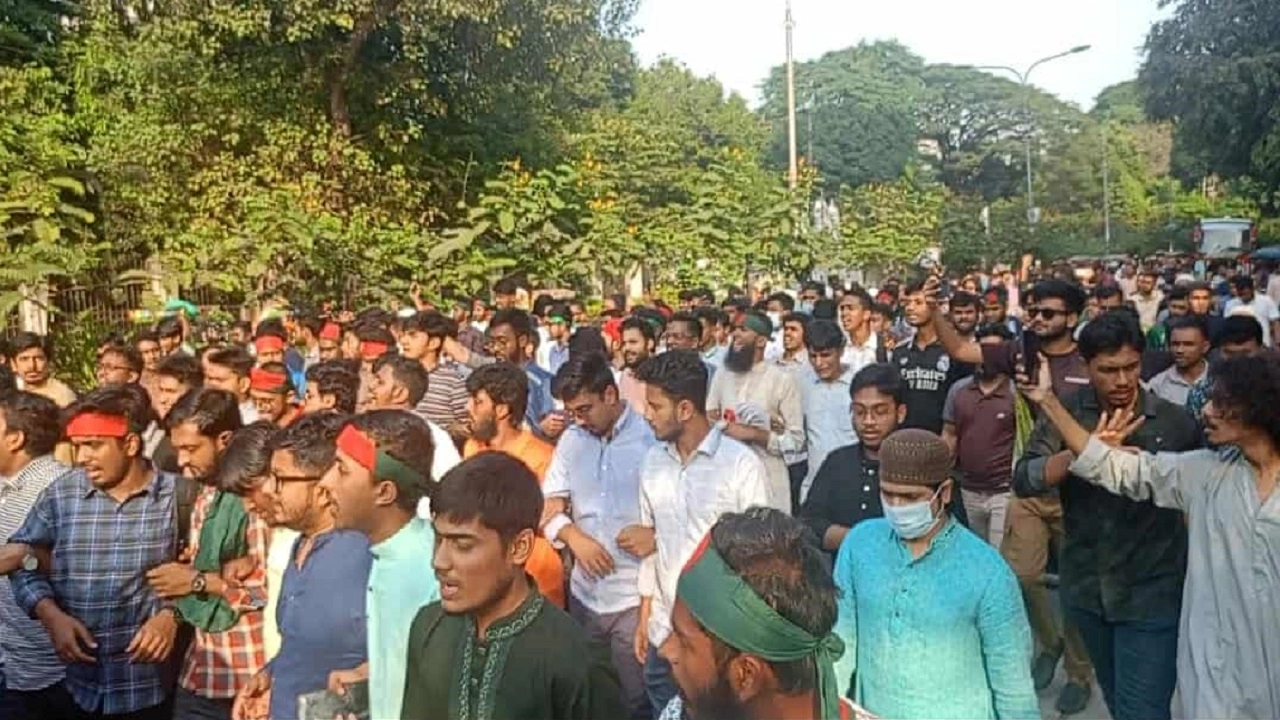 ঢাবিতে আনন্দ মিছিল