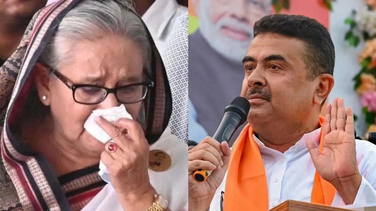 শেখ হাসিনা ও বিজেপি নেতা শুভেন্দু