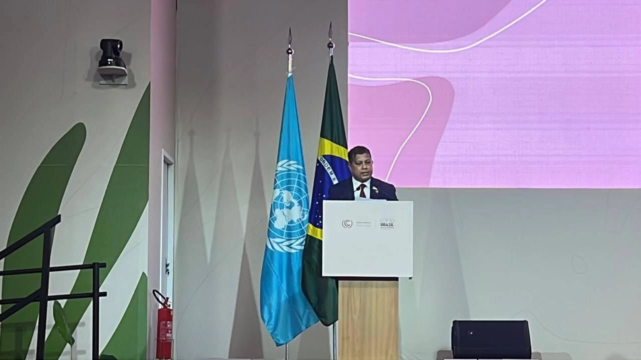 বিবৃতি পাঠ করছেন পরিবেশ, বন ও জলবায়ু পরিবর্তন মন্ত্রণালয়ের অতিরিক্ত সচিব মোহাম্মদ নাভিদ শফিউল্লাহ