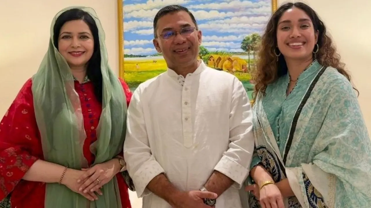 বিএনপির ভারপ্রাপ্ত চেয়ারম্যান তারেক রহমান ও তার স্ত্রী এবং কন্যা