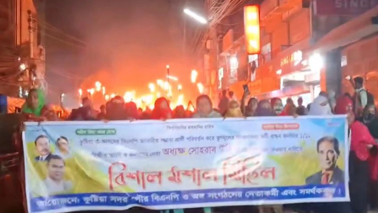 মনোনয়নের দাবিতে দুই বিএনপি নেতার সমর্থকদের মশাল মিছিল