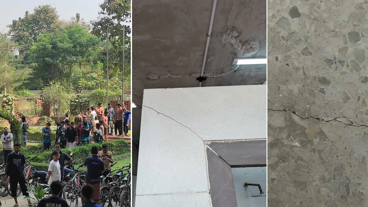 জাহাঙ্গীরনগর বিশ্ববিদ্যালয়ের (জাবি) সদ্য নির্মিত ৫টি দশতলা আবাসিক হলে নতুন করে ফাটল