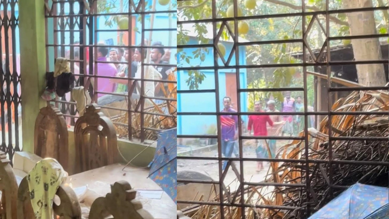 নবীগঞ্জে সাংবাদিকের বাড়িতে সন্ত্রাসী হামলা