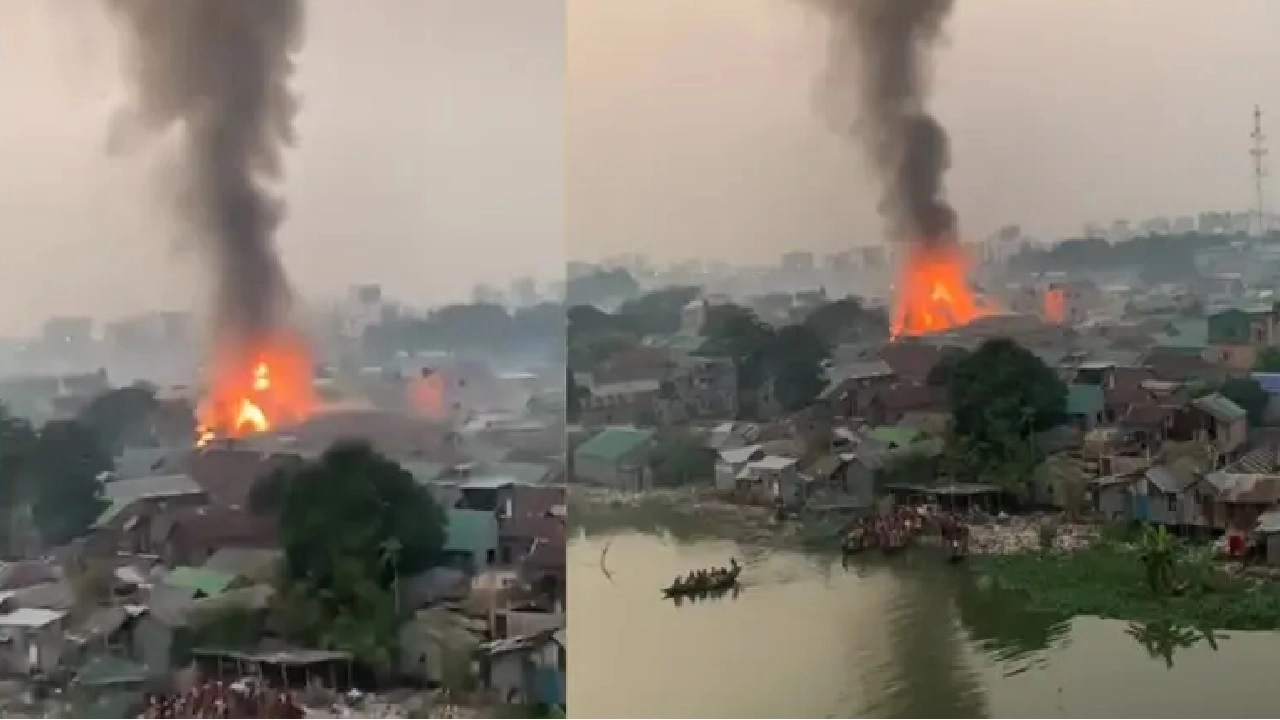 কড়াইল বস্তিতে আগুন