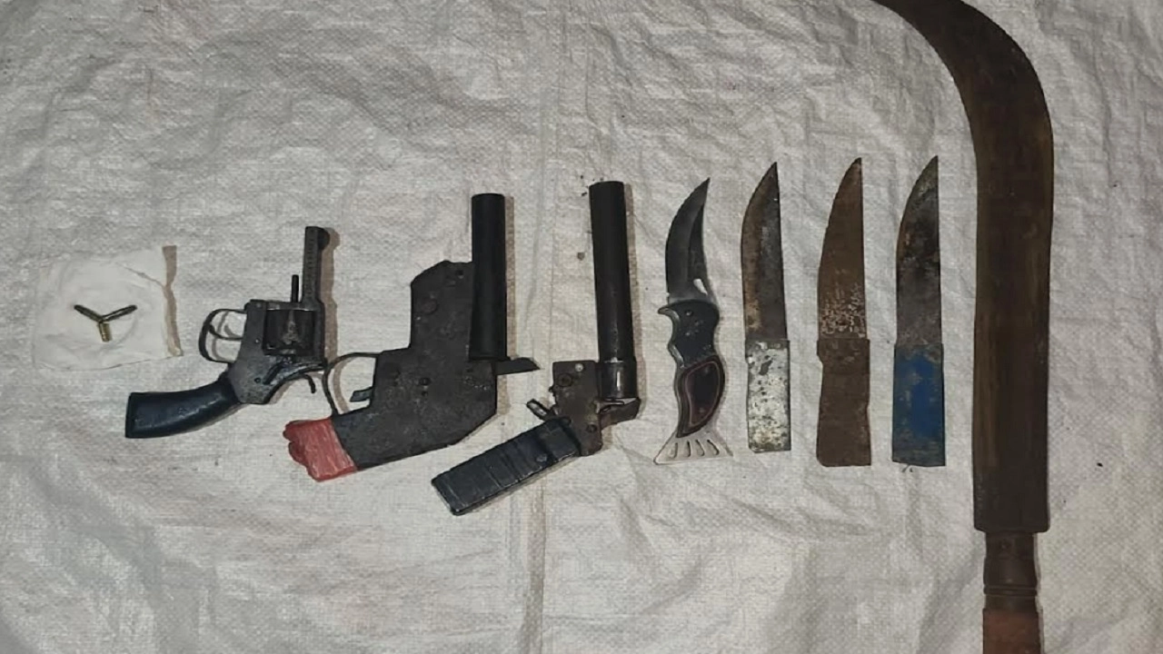 দুইটি পিস্তল ও একটি ওয়ান শুটার গান