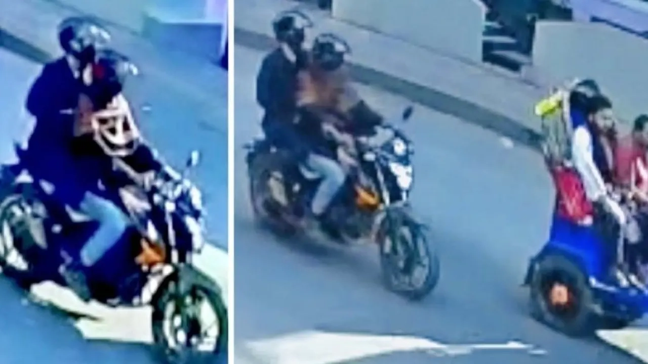 গুলিবর্ষণকারীকে বহন করা মটরসাইকেল