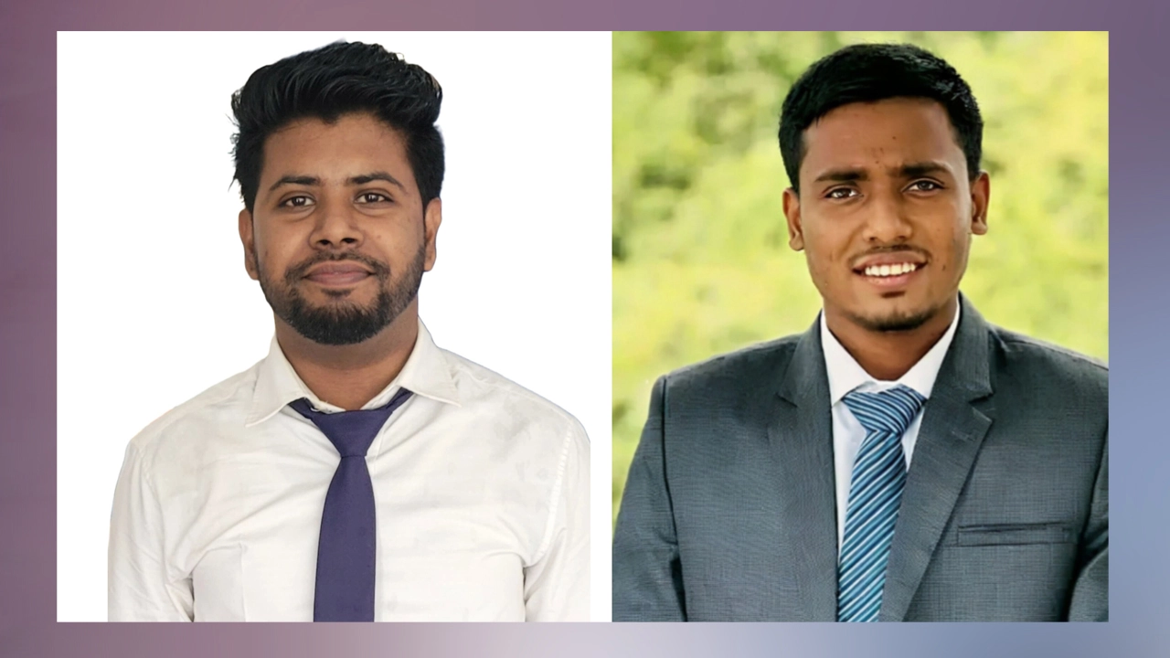 বাঁয়ে সভাপতি মোঃ জামাল উদ্দিন সাধারণ সম্পাদক-মুনসুর আলম