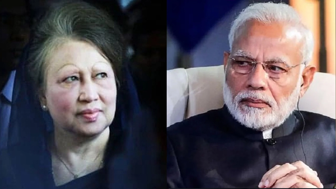 বেগম খালেদা জিয়া ও ভারতের প্রধানমন্ত্রী নরেন্দ্র মোদি
