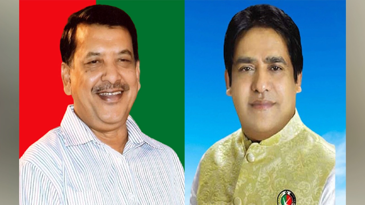 বাঁয়ে গোলাম কিবরিয়া টিপু ও ইকবাল হোসেন তাপস