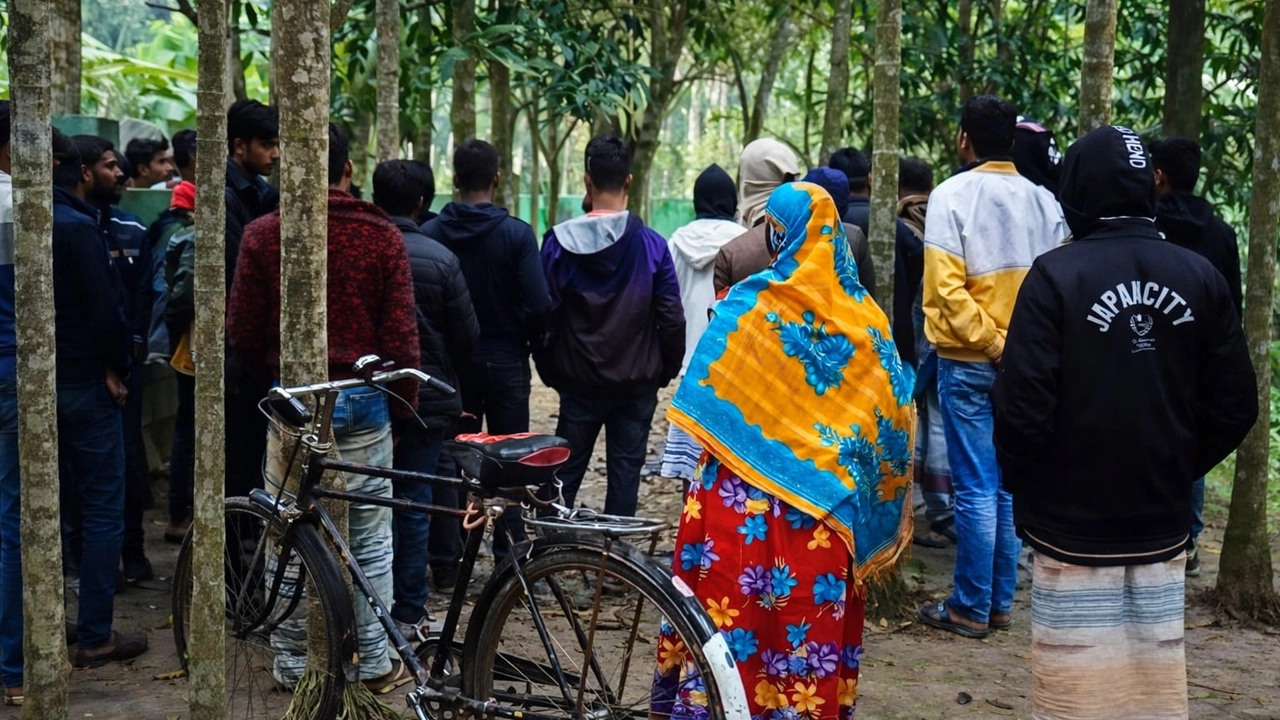 মরদেহ দেখতে স্থানীয়দের ভিড়
