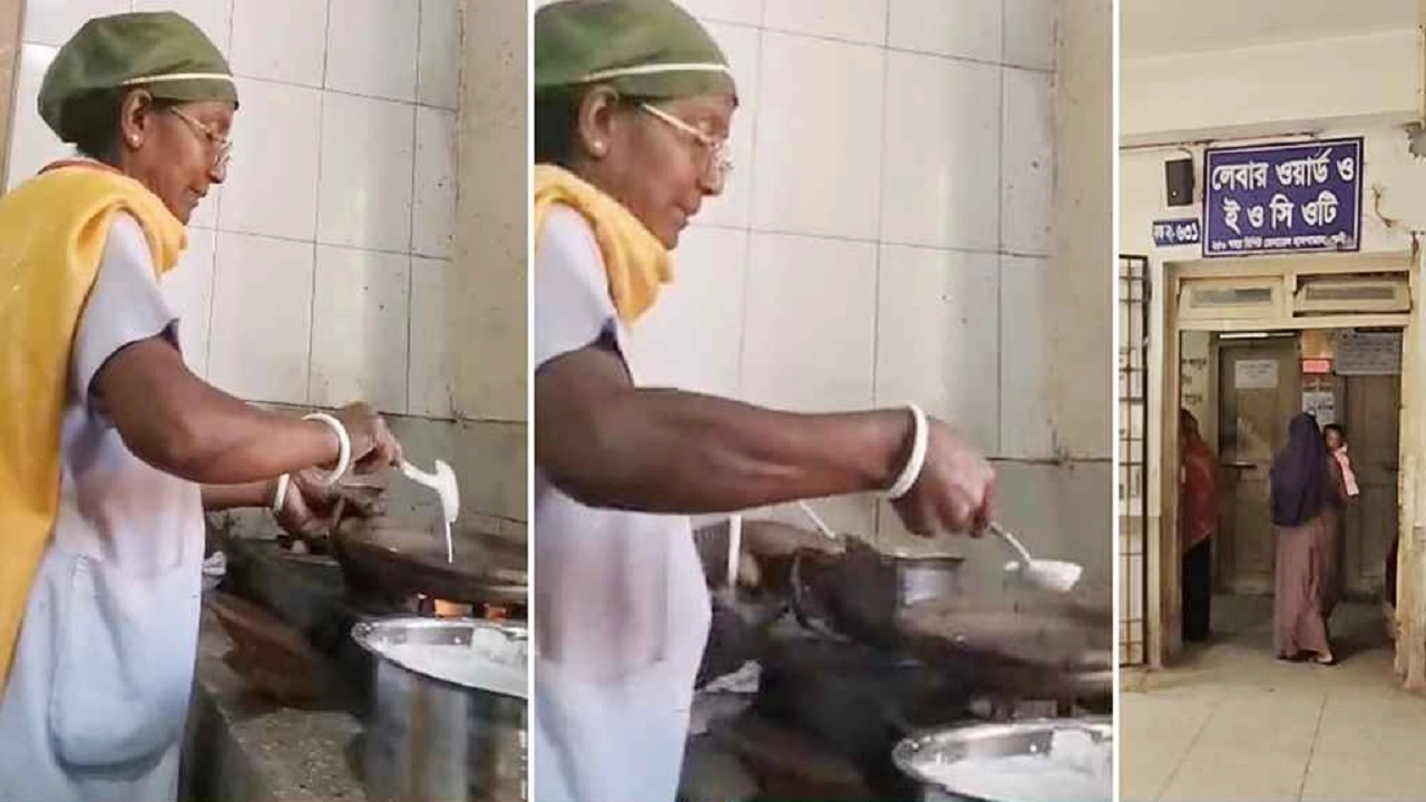 পিঠা বানাচ্ছেন নার্স