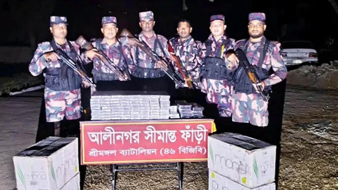 ভারতীয় সিগারেট জব্দ করেছে বর্ডার গার্ড বাংলাদেশ (বিজিবি)