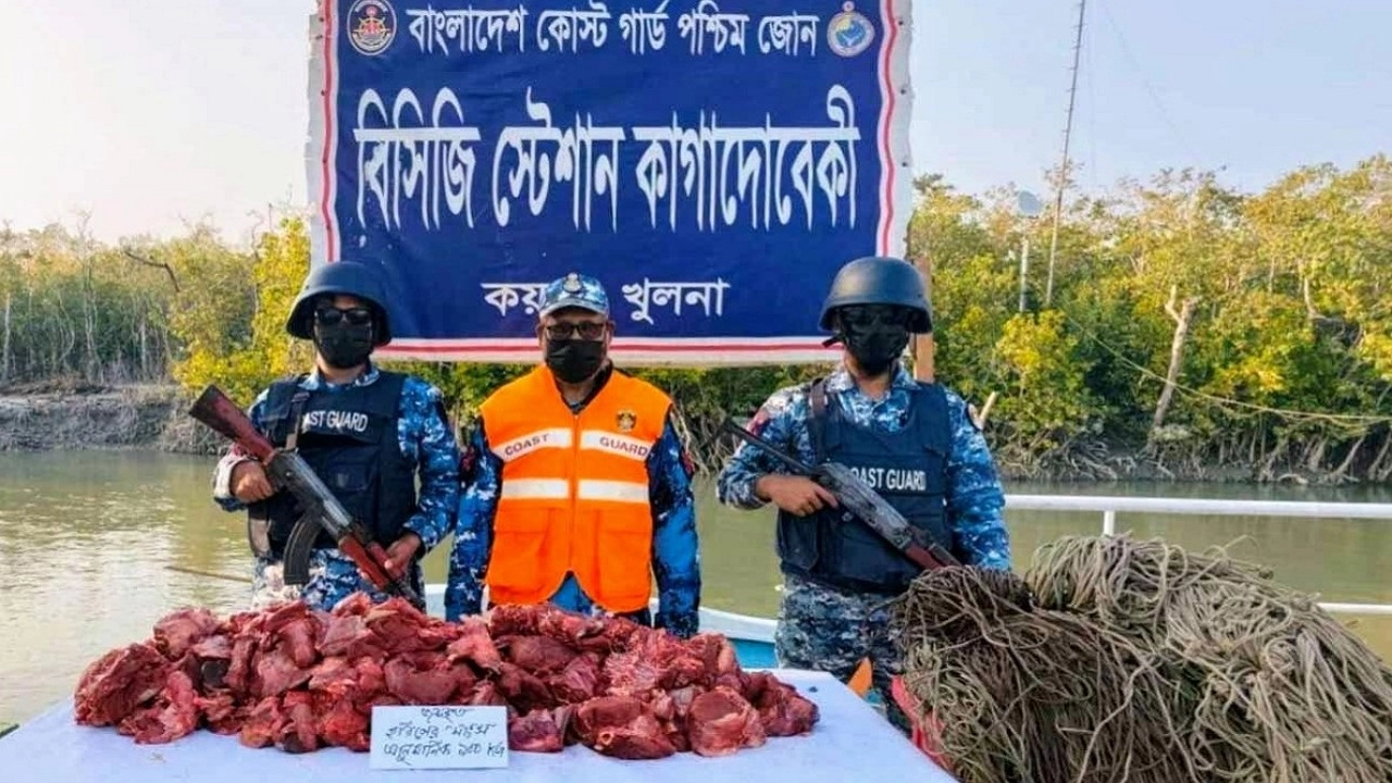 হরিণের মাংসসহ ৪ হাজার মিটার ফাঁদ উদ্ধার করেছে মোংলা কোস্টগার্ড পশ্চিম জোনের সদস্যরা।