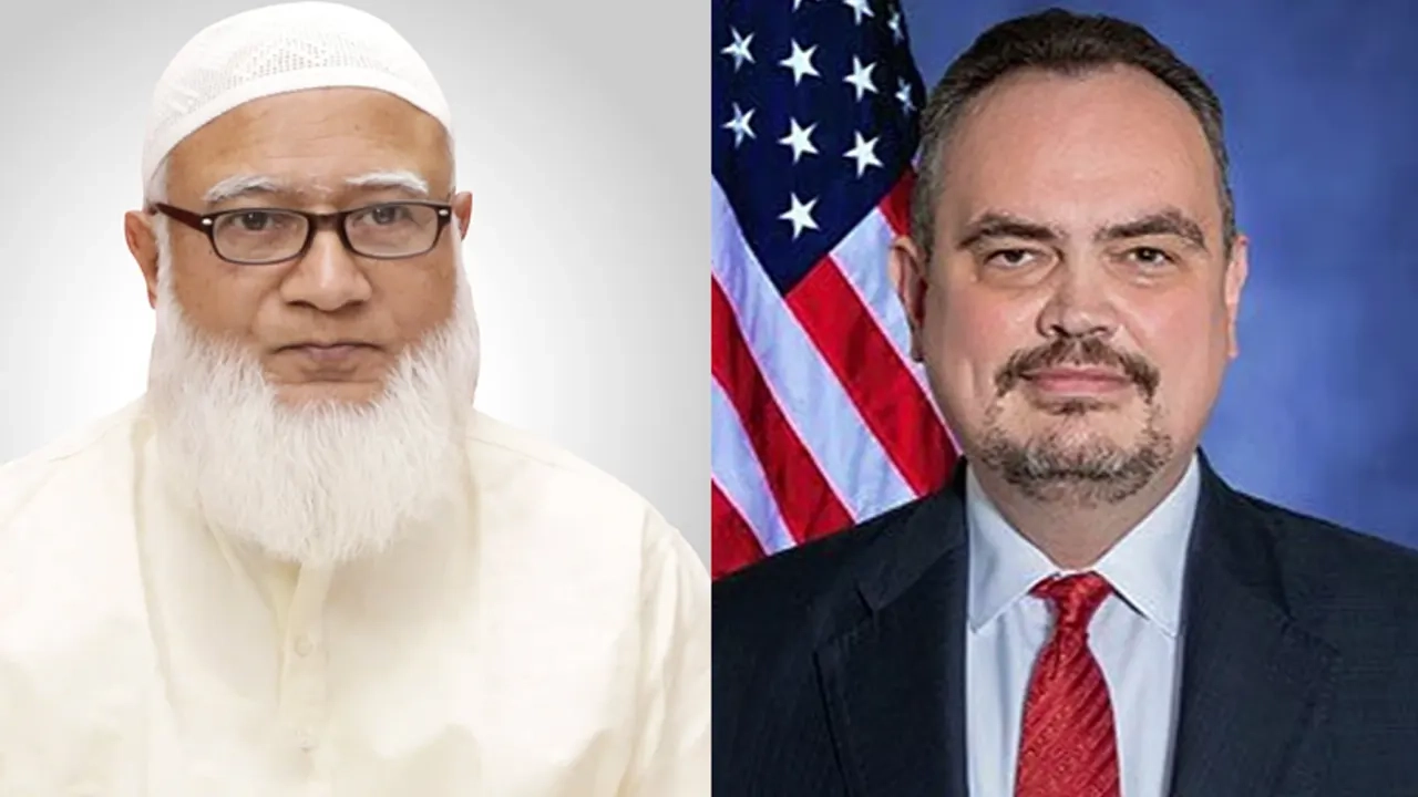জামায়াতে ইসলামীর আমির ডা. শফিকুর রহমান ও নবনিযুক্ত যুক্তরাষ্ট্রের রাষ্ট্রদূত ব্রেন্ট ক্রিস্টেনসেন। ছবি: সংগৃহীত