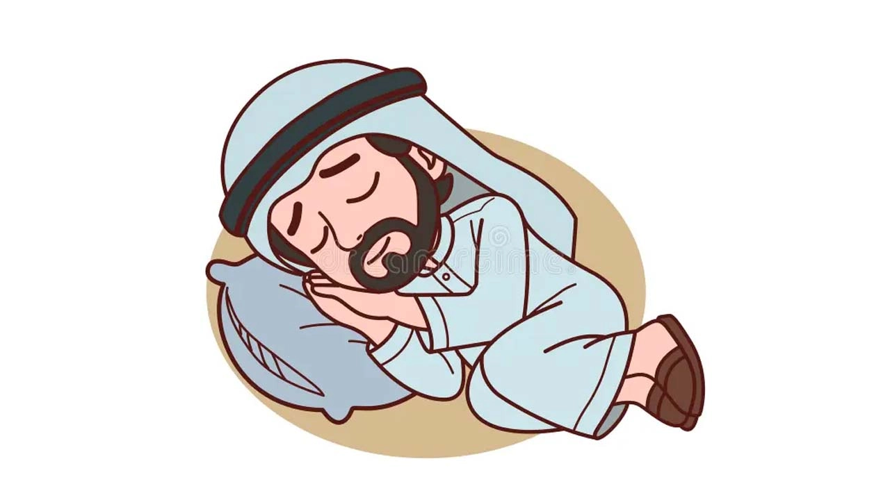 রোজা রেখে দুপুরে বিশ্রাম নিচ্ছেন একজন মুসলিম ব্যাক্তি