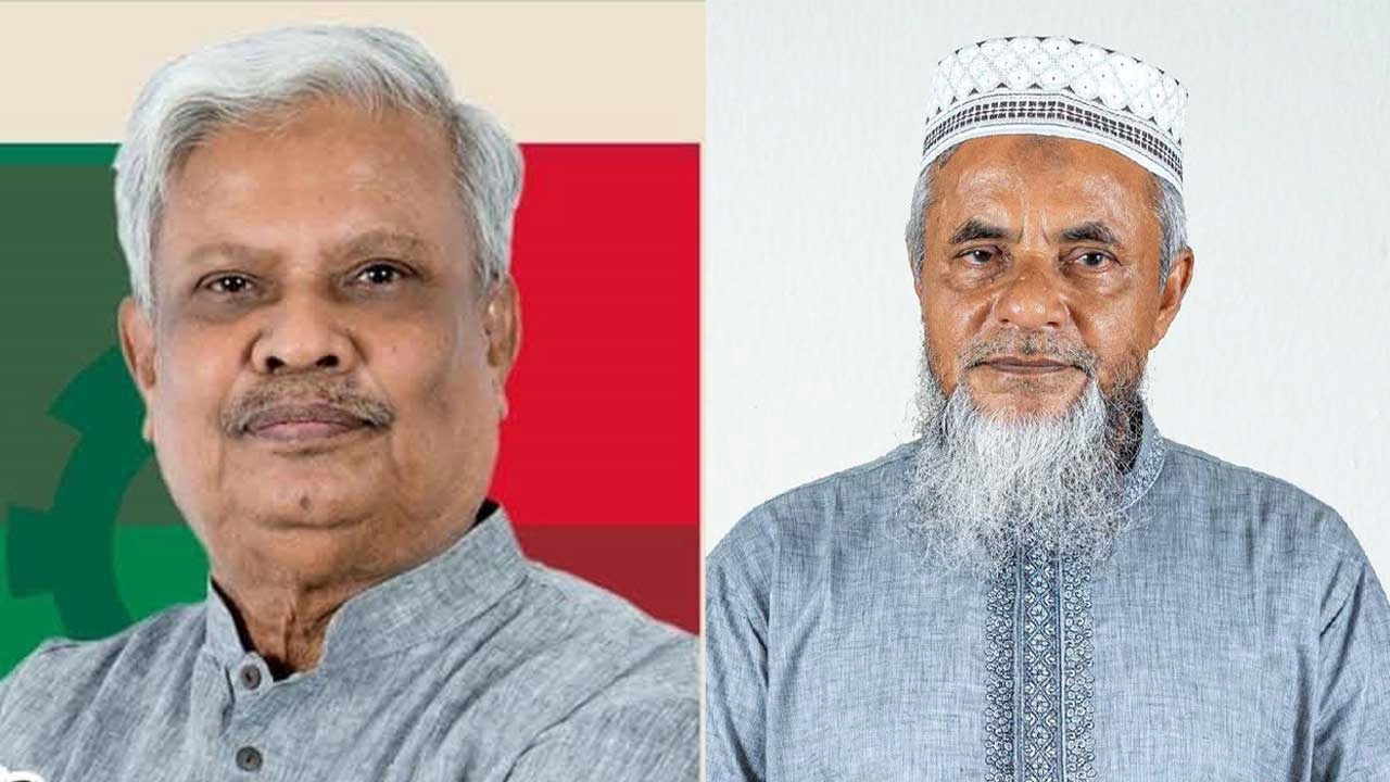 বাঁয়ে মোঃ শাহজাহান ও ইসহাক খন্দকার