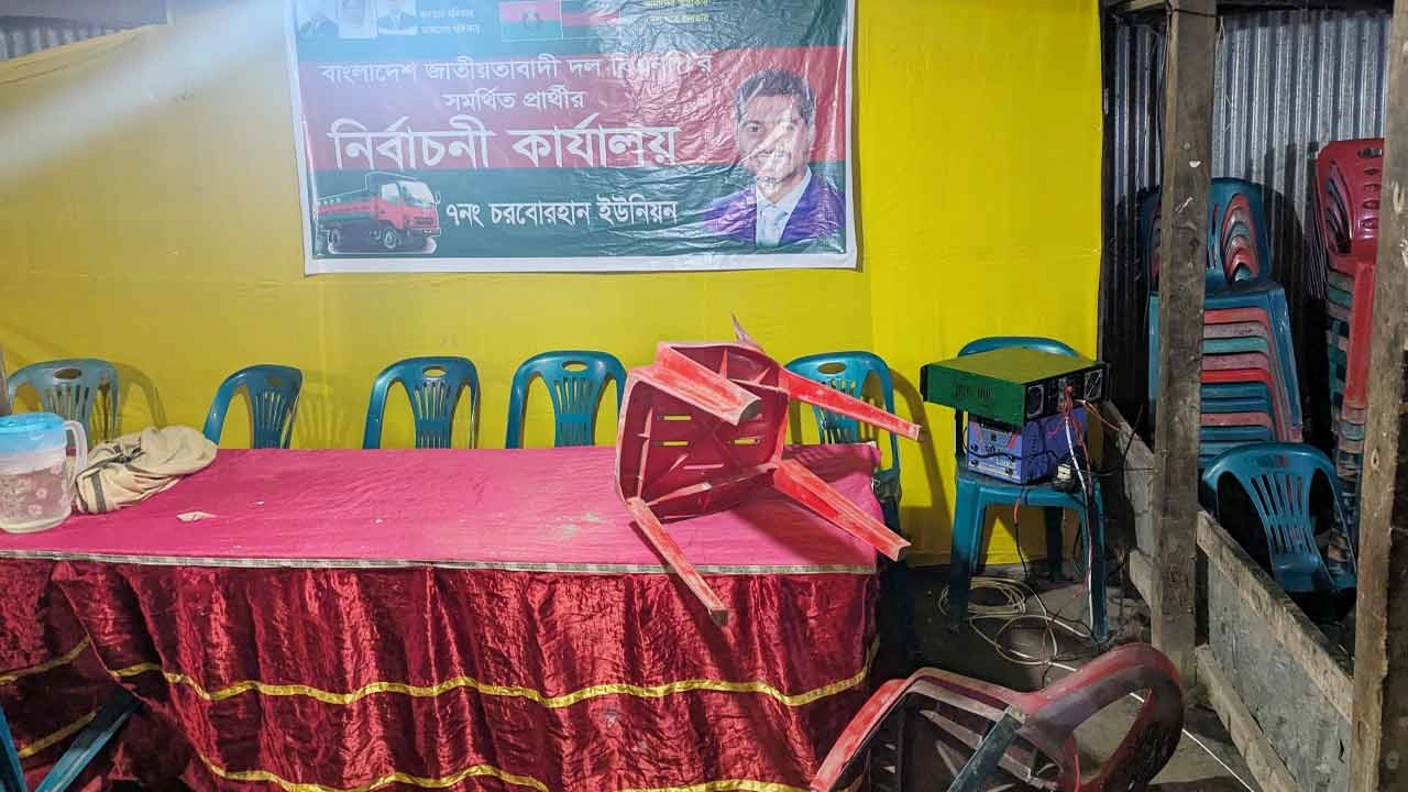 গণঅধিকার পরিষদের সভাপতি নুরুল হক নুরের ট্রাক প্রতীকের নির্বাচনী কার্যালয়ে হামলা ও ভাঙচুর