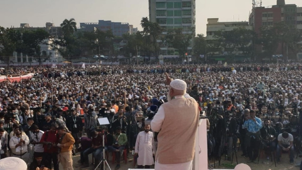 খুলনার সার্কিট হাউস মাঠে নির্বাচনী জনসভা জামায়াত আমির