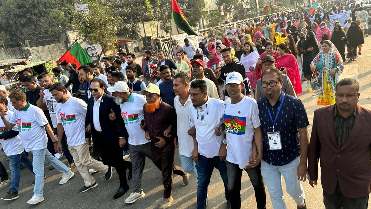 ঢাকা-১৭ আসনে ভাষানটেক-ক্যান্টনমেন্ট থানা বিএনপির বিশাল শোডাউন