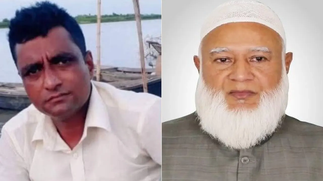 নিহত লেগুনা চালক নুরে আলম ওরফে খায়রুল ইসলাম (বামে) ও জামায়াত আমির ডা. শফিকুর রহমান 