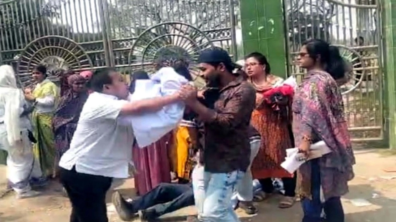 মানববন্ধনে বিএনপি নেতার হামলা