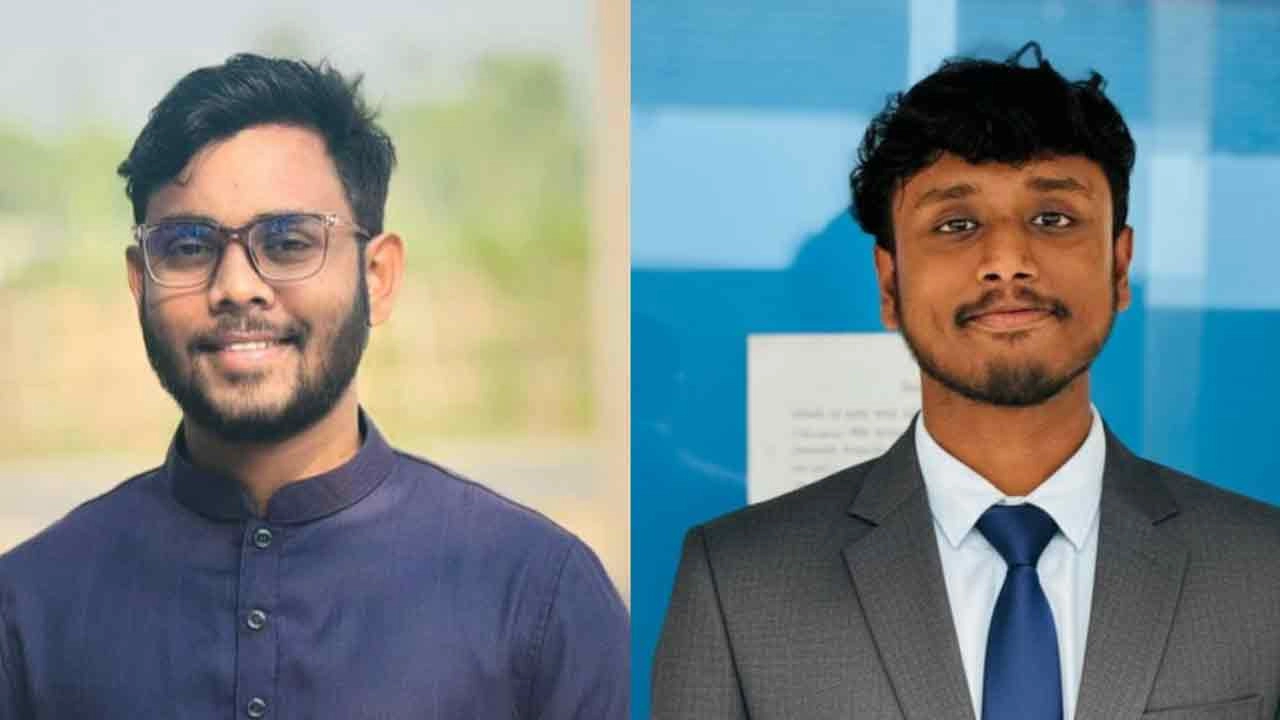 বাঁ থেকে সভাপতি জসিম উদ্দীন ও সাধারণ সম্পাদক জোবায়ের আলম