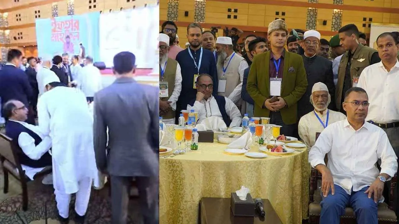 প্রধানমন্ত্রীর সঙ্গে আলাপ শেষে নাসীরুদ্দীন পাটওয়ারী এগিয়ে যান মির্জা আব্বাসের দিকে