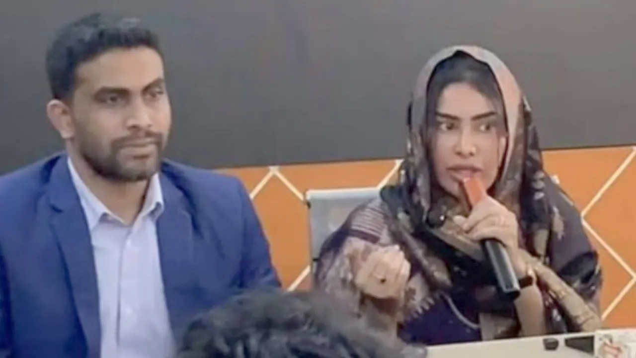 সভায় সিমি কিবরিয়া। ছবি: সংগৃহীত