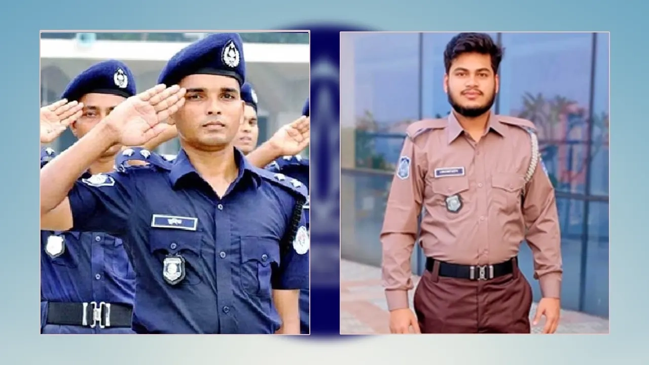 পুলিশের আগের পোশাক (বাঁয়ে), নতুন পোশাক (ডানে)। ছবি: সংগৃহীত