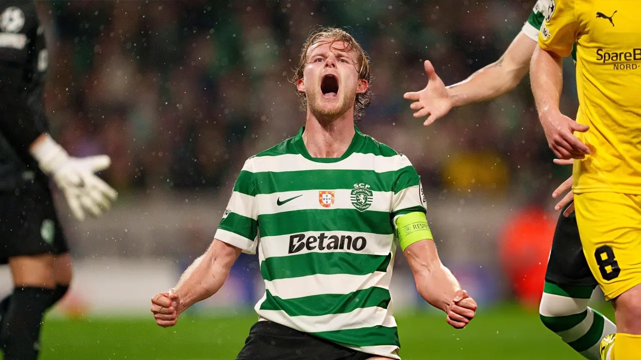 স্পোর্টিং লিসবন অধিনায়কের গোল উদযাপন ।। ছবি: সংগৃহীত