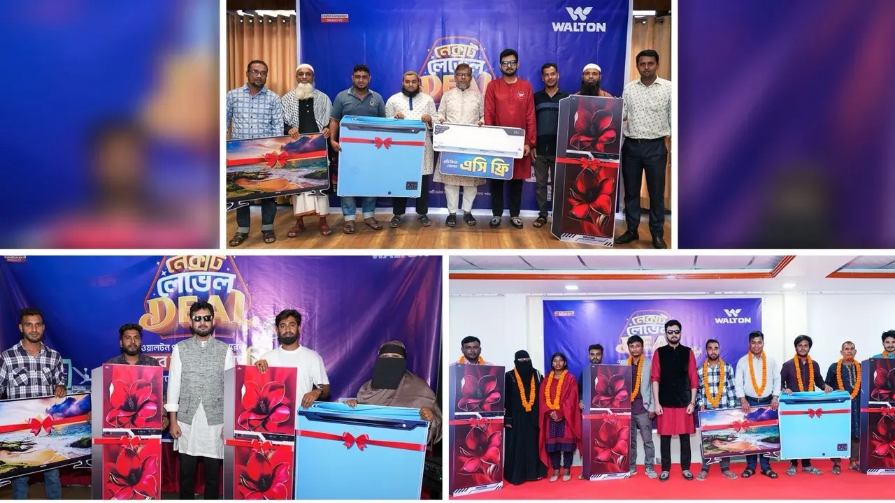 গাজীপুর, নীলফামারী, টাঙ্গাইল ও সিলেটের ক্রেতাদের হাতে উপহারের পণ্য তুলে দিচ্ছেন চিত্রনায়ক আমিন খান