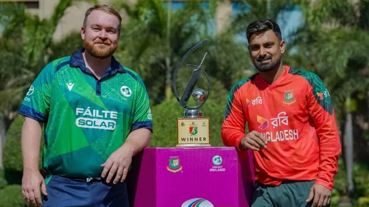 আয়ার‌ল্যান্ডের অধিনায়ক পল স্ট্যালিং এবং বাংলাদেশের অধিনায়ক লিটন দাস ।। ফাইল ছবি