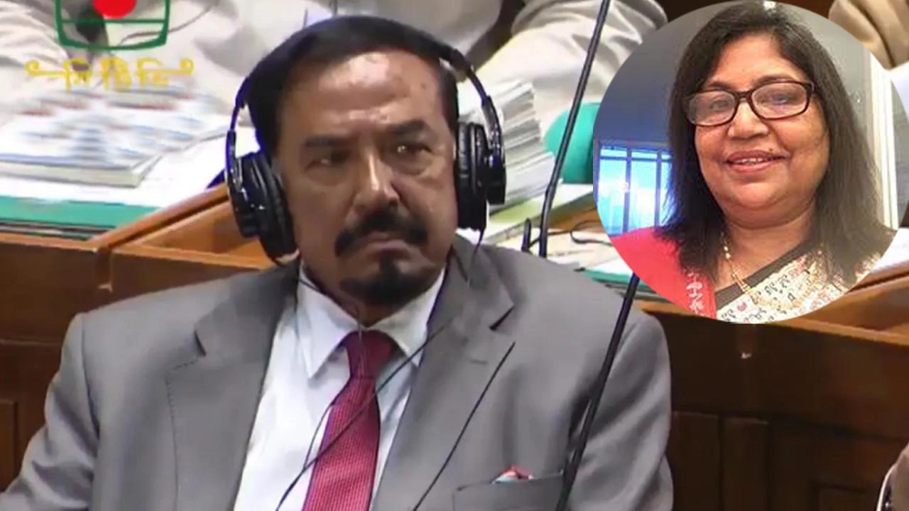 স্পিকার আলহাজ্ব মেজর (অব.) হাফিজ উদ্দিন আহমদ এবং ইনসেটে তার স্ত্রী দিলারা হাফিজ