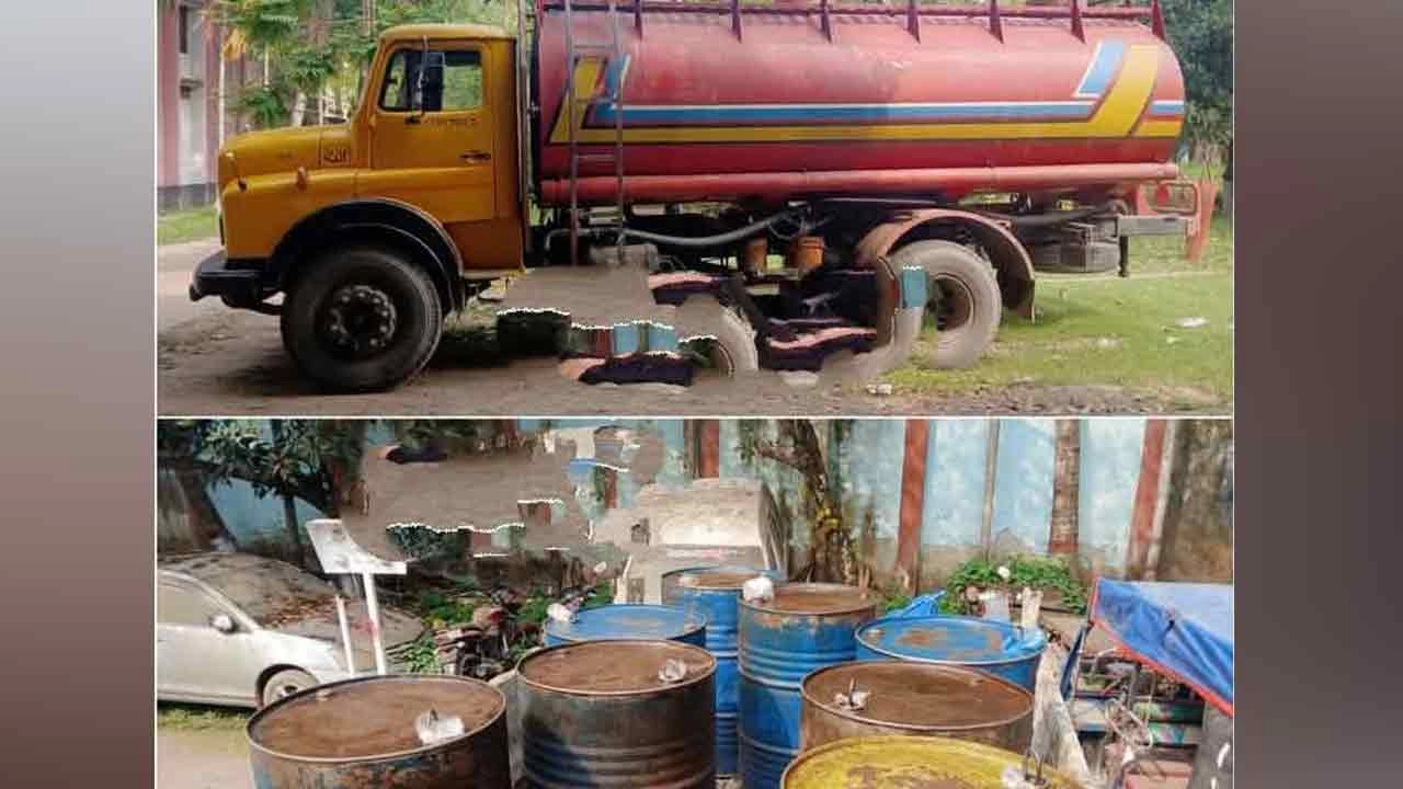 আলমডাঙ্গায় খাদিমপুর কয়রাডাঙ্গায় গভীর রাতে লরিভর্তি তেল ব্যারেলে নামানোর সময় হাতেনাতে আটক