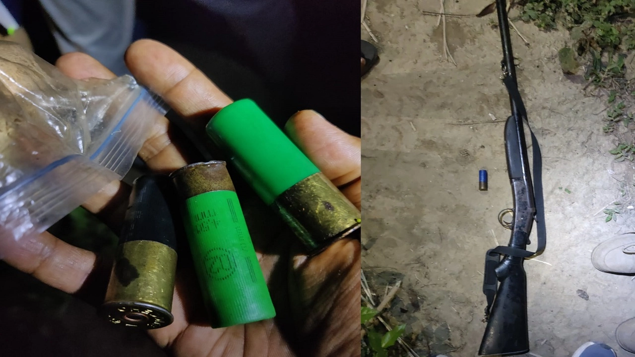 উদ্ধার করা বন্দুক ও গুলি