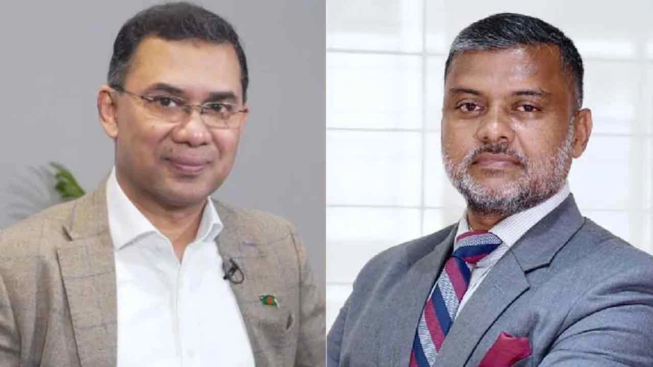 প্রধানমন্ত্রী তারেক রহমান ও সুপ্রিম কোর্টের সিনিয়র আইনজীবী মোহাম্মদ শিশির মনির