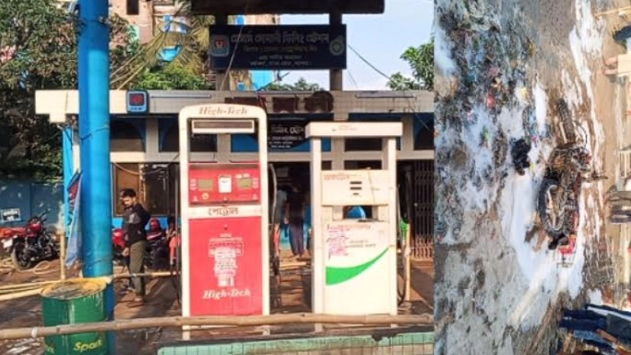 যশোরে ফিলিং স্টেশনে তেল নিতে গিয়ে মোটরসাইকেলে আগুন