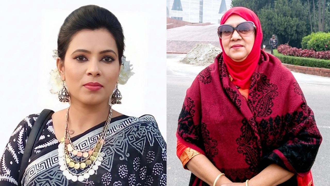 সৈয়দা নাখলু আক্তার ও তার মেয়ে নাদিয়া পাঠান পাপন